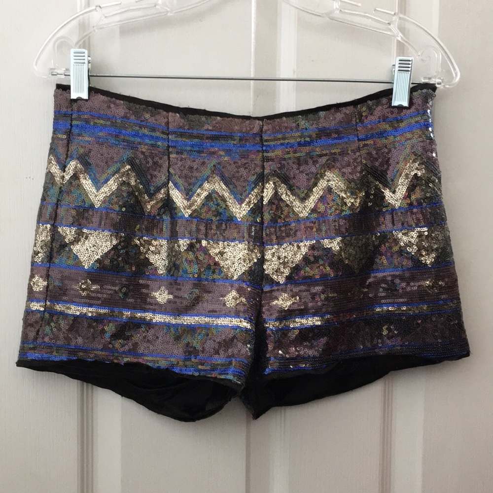 FINAL MARKDOWN Junior Forever 21 Retro-look Sequined Shorts (M)